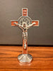 St Benedict Metal Standing Crucifix 8cm