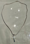 Silver necklace snake chain with cross various version