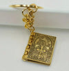 Little Golden Bible with cross Keychain/key ring