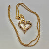 Gold Heart shape with crystal pendant Necklace