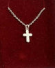 SMALL CROSS ON PALTED GOLD CHAIN