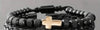Black Stainless Steel with gold cross Bracelet, Stainless Steel Black Open Bangle bracelet and Stainless Steel Black Carving Spanish Religious Scripture Bracelet