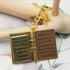 Little Golden Bible with cross Keychain/key ring