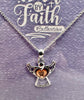 Necklace: Little Silver Angel pendant with Guide, hope & pray and silver chain, 40.6cm Silver Chain With 5cm Extension (Walk By Faith Collection)