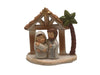 CHILDRENS HOLY FAMILY MINI NATIVITY WITH PALM 7CM