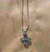 Small cross with nice details necklace silver chain 60cm
