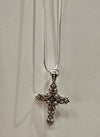 Medium cross with round details necklace silver chain 60cm