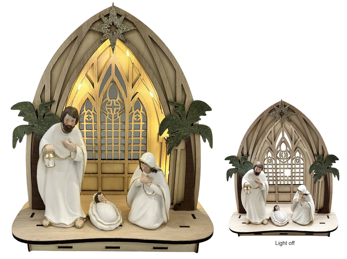NATIVITY SCENE HOLY FAMILY WITH LED LIGHT St Paul's Cathedral Shop