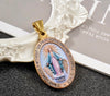 Stainless Steel Gold Miraculous Mary Medal