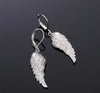 Copper Silver Plated with Zircon Embellishments Wings Hoop Earrings