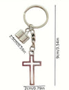 Zinc Alloy Bible Cross-shaped and cross Keychain/key ring