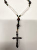 33 Bead Anglican Prayer Beads with GREEN AND TIGER EYE STONES WITH STAINLESS STEEL SILVER CROSS