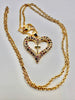 Gold Heart shape with crystal pendant Necklace