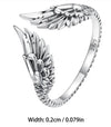 Delicate adjustable 925 Sterling Silver Angel Wing Cuff Ring