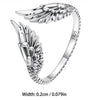 Delicate adjustable 925 Sterling Silver Angel Wing Cuff Ring