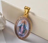 Stainless Steel Gold Miraculous Mary Medal