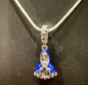 925 Virgin Mary Pendant with snake chain available in white or blue version or just the Pendant