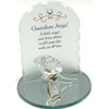 Memorial Rose Plaque Guardian Angel 7cm x 9cm x 8cm (displayed in Acectate Box)