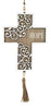 Hanging Inspirational Cross Hope/Faith 20cm