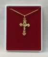 NECKLACE – CRUCIFIX ON GOLD CHAIN – (Crucifix 25mm x 15mm – Chain 44cms)