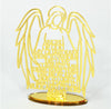 Rose Gold Religious Laser Cut Guardian Angel Prayer on Acrylic Mirror Base Stand