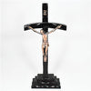 Dark Brown Wooden Holy Crucifixes On The Stand - 34cm