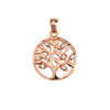 Sterling silver tree of life circle pendant with CZ detail