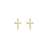 Sterling silver cross studs with CZ detail in gold or silver