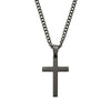 Blaze stainless steel men’s cross pendant necklace with 3MM curb chain black colour