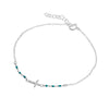 Sterling silver bracelet with nano turquoise and CZ details