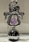 Silver Sweetie Angel with pink crystal