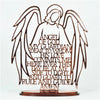 Rose Gold Religious Laser Cut Guardian Angel Prayer on Acrylic Mirror Base Stand