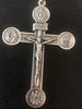 EXTRA LARGE 4" ITALY Jesus Ihs crucifix Oxidized Silver Cross For Larger Rosary Christian or Catholic Jewelry