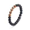 Blaze Stainless steel men’s black stone bracelet featuring band of natural stone