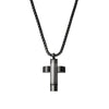 Rose gold or Silver Blaze stainless steel men’s black cross with steel detailing