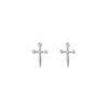 Sterling silver cross studs with CZ detail in gold or silver