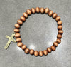 Wood Strand cross bracelet black or light brown
