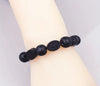 Black Wood bead cross bracelet