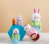 Set of 5 wooden Easters’ Rabbits Matrioska