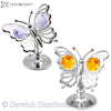 Mini Butterfly - Silver with topaz or violet crystal