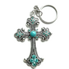 Cross Turquoise Gemstone Keyring