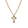 Blaze stainless steel men’s black and gold plated cross pendant necklace