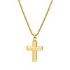 Blaze stainless steel men’s rose gold or gold plated round edged cross pendant necklace