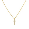 Sterling silver fine necklace with CZ cross pendant available in silver, gold and rose gold