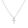 Sterling silver fine necklace with CZ cross pendant available in silver, gold and rose gold