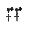 Blaze men’s stainless steel faux plug stud earring with cross