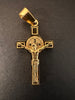 Stainless Steel Gold Crucifix with St Benedict Medal