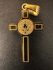 Stainless Steel Gold Crucifix with St Benedict Medal