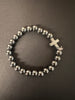 Black Hematite elastic Bracelet with side cross