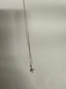 Sterling silver cross with little crystal stone pendant necklace